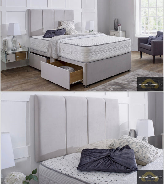 Heavy duty divan panel bed + open coil memory foam mattress