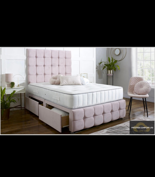 Bubble Divan bed + open coil memory foam mattress